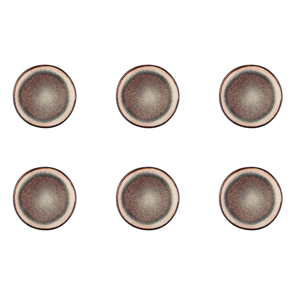 BJORN Assiette IRIS Ø16cm - 6 pièces - Marron sauvage