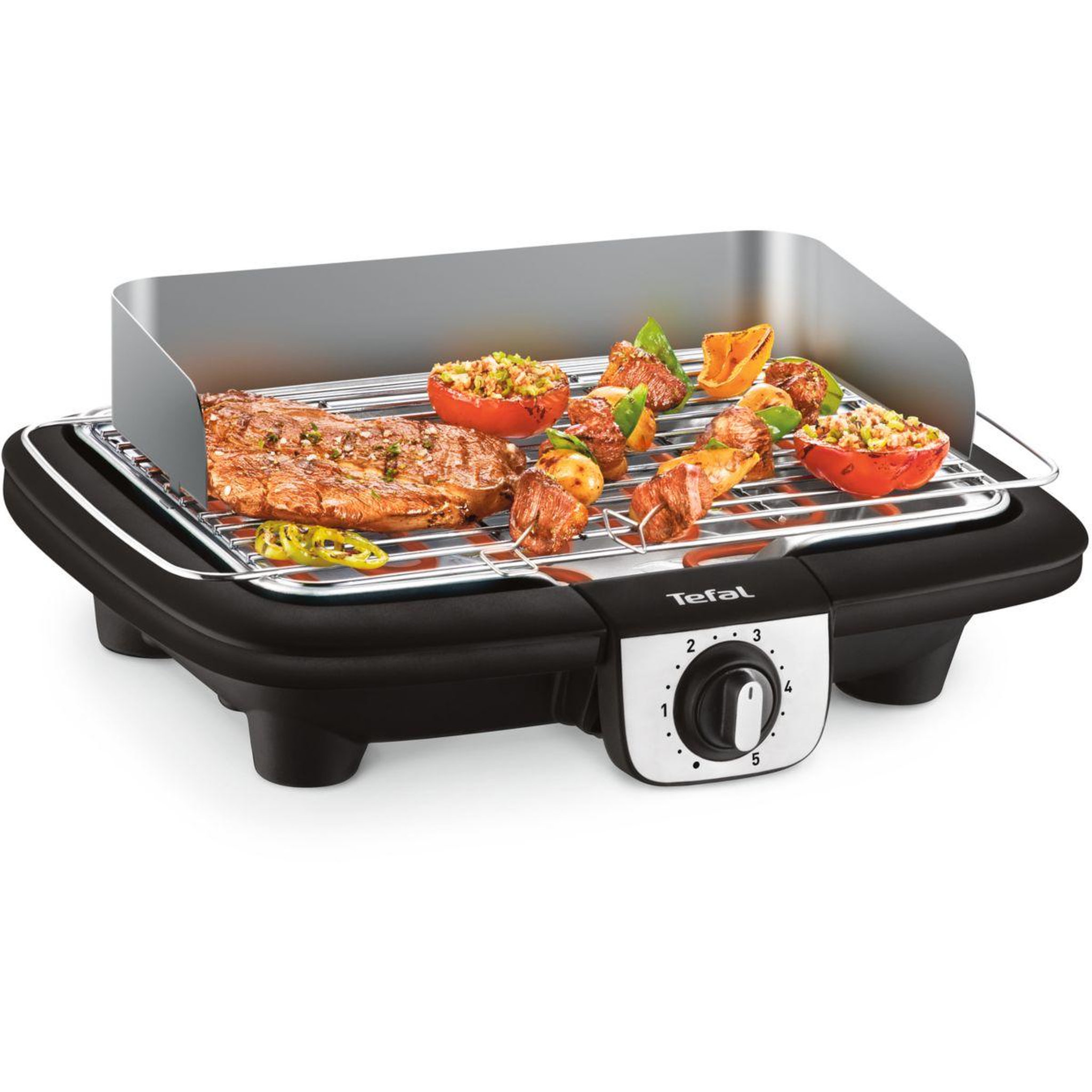 Voir la diapositive 3 : TEFAL Barbecue électrique BG90A810 Easygrill inox à poser, 37x23.5 cm