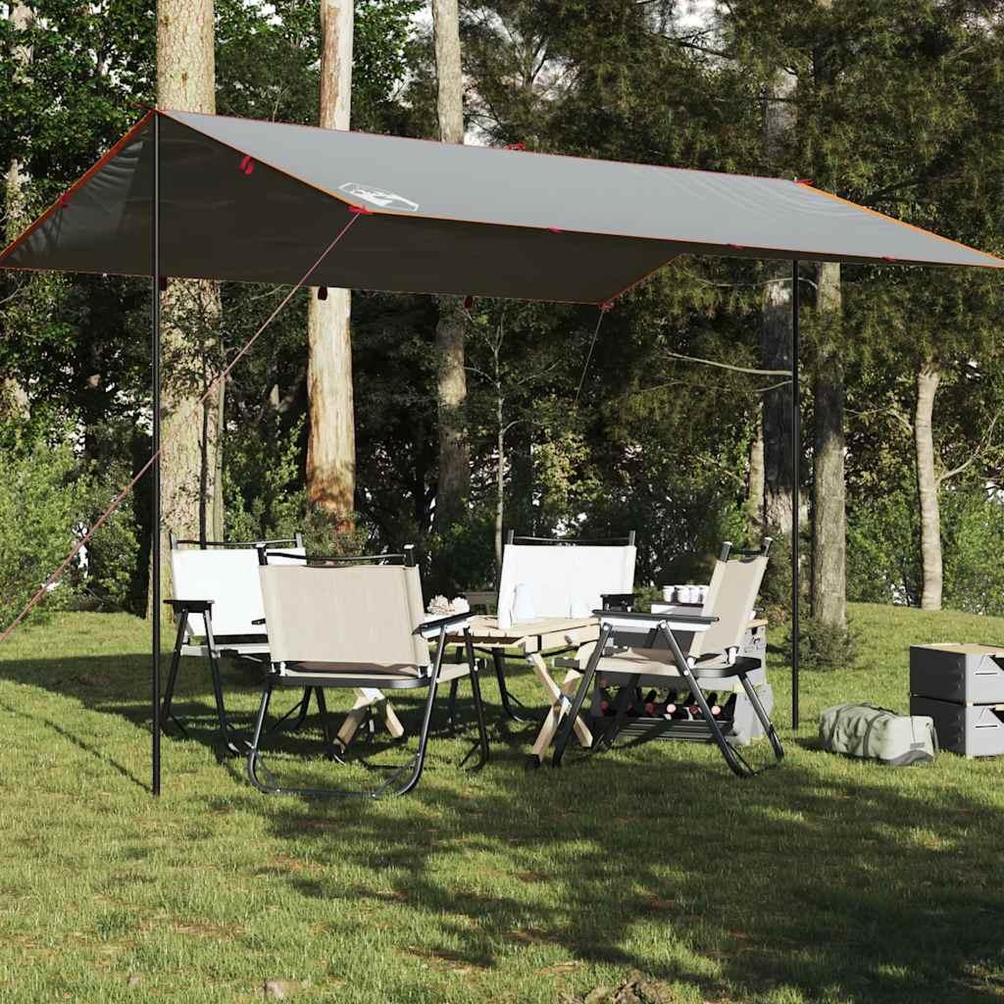 Voir la diapositive 3 : VIDAXL Bache de camping gris et orange 400x294 cm impermeable