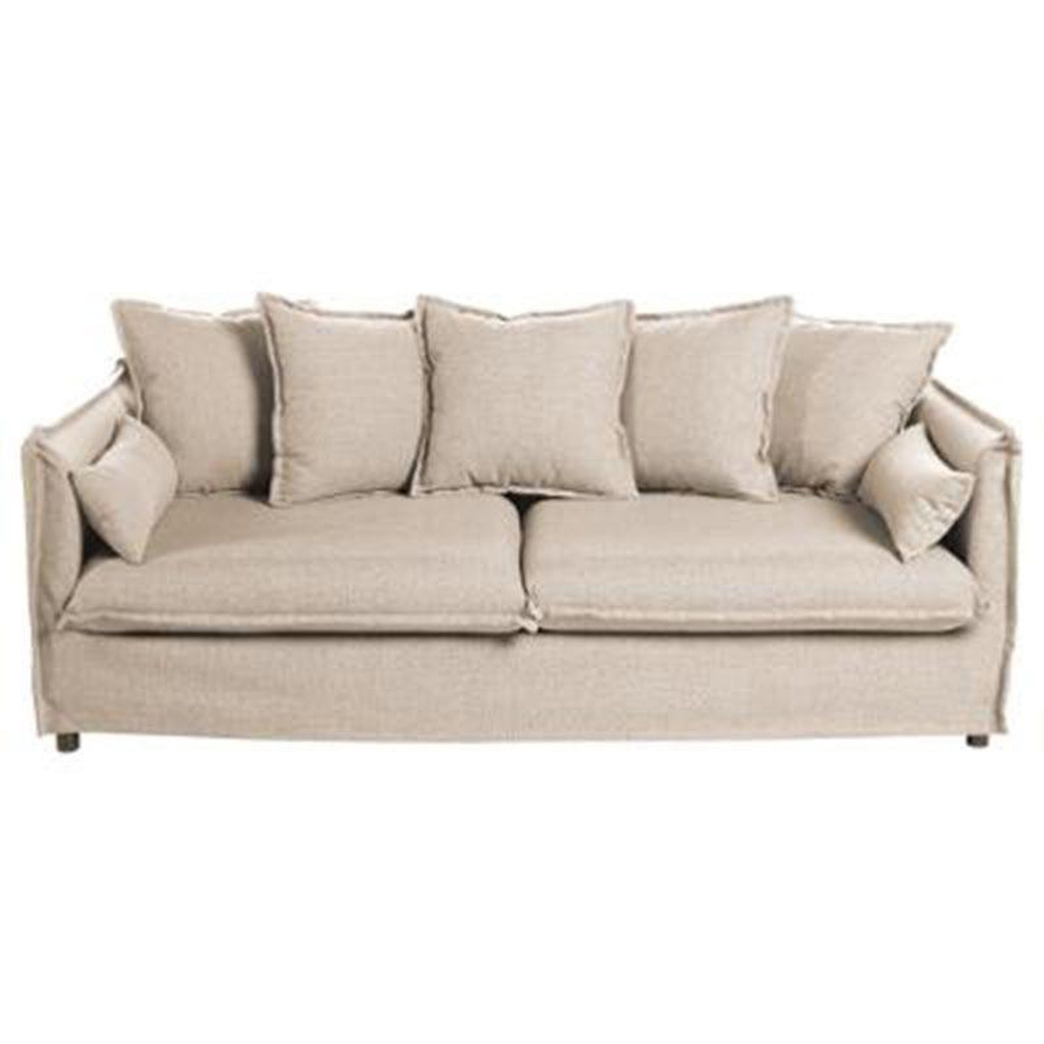 Voir la diapositive 2 :  Canapé Lin 3 Places  Odilon  210cm Beige