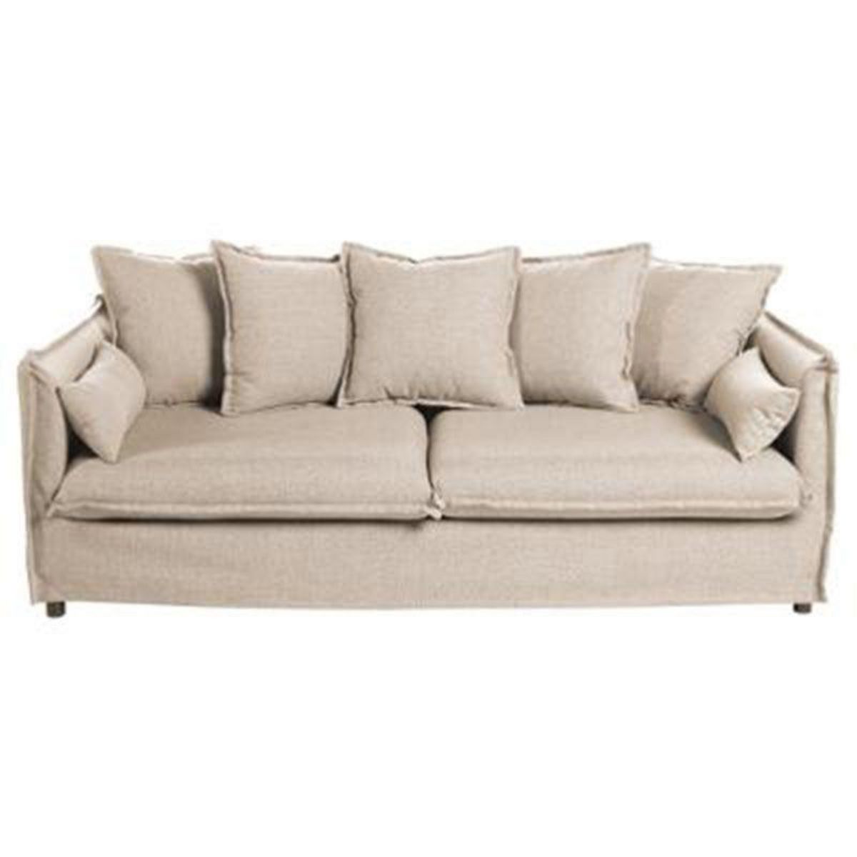  Canapé Lin 3 Places  Odilon  210cm Beige