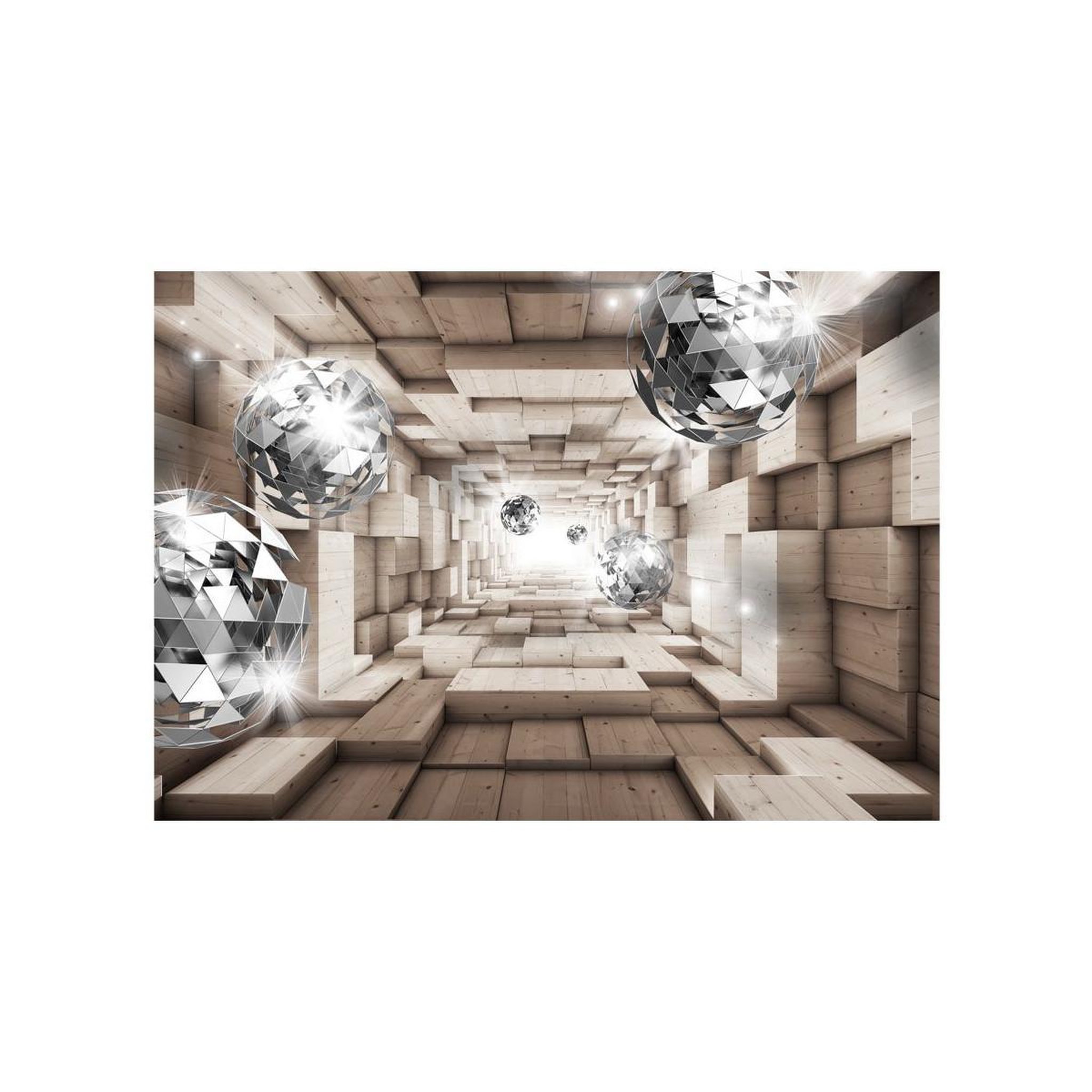 Voir la diapositive 2 : Paris Prix Papier peint  in a wooden tunnel