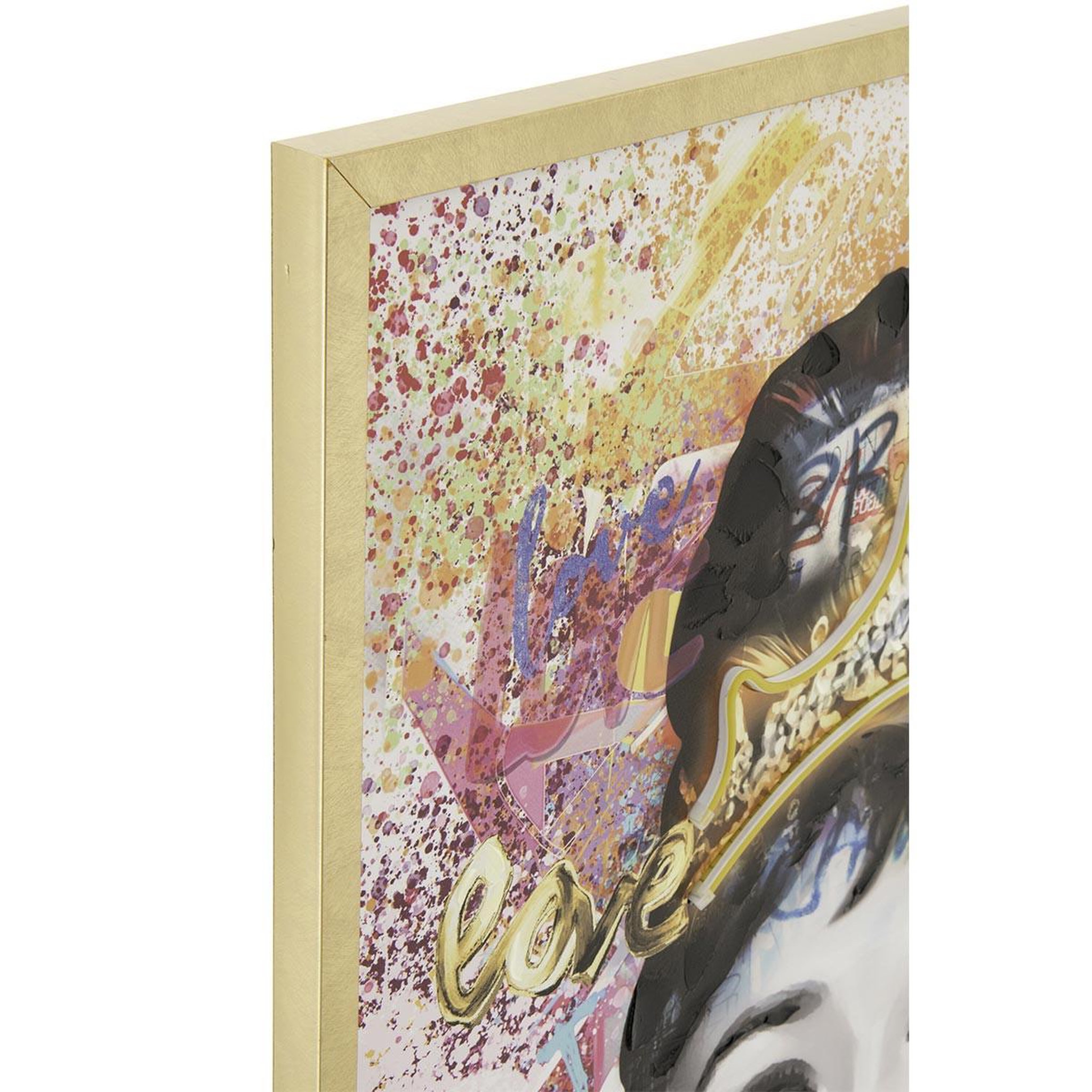 Voir la diapositive 3 : J-LINE Tableau à led  lady  83x123cm multicolore