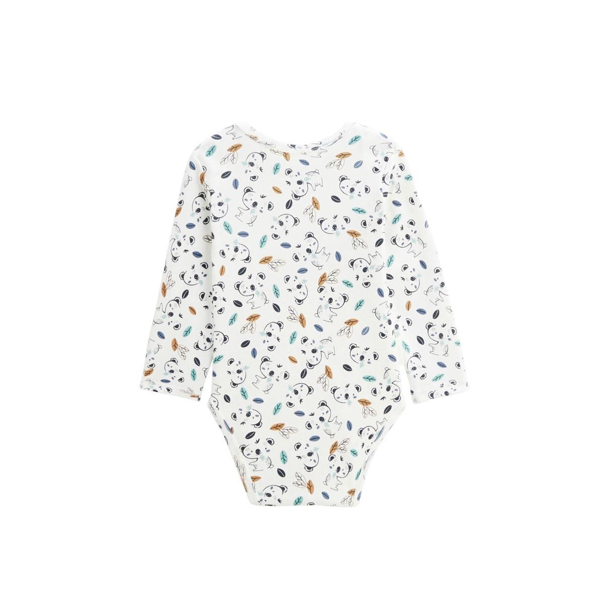 Petit Béguin Lot de 2 bodies bébé manches longues Coucou Koala