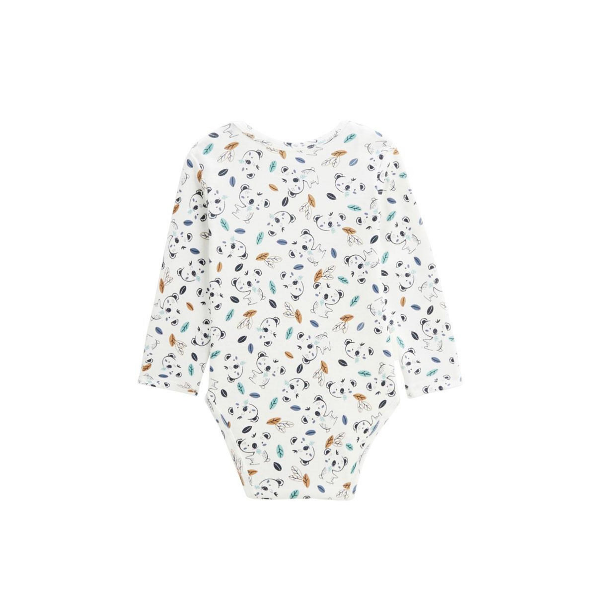 Petit Béguin Lot de 2 bodies bébé manches longues Coucou Koala