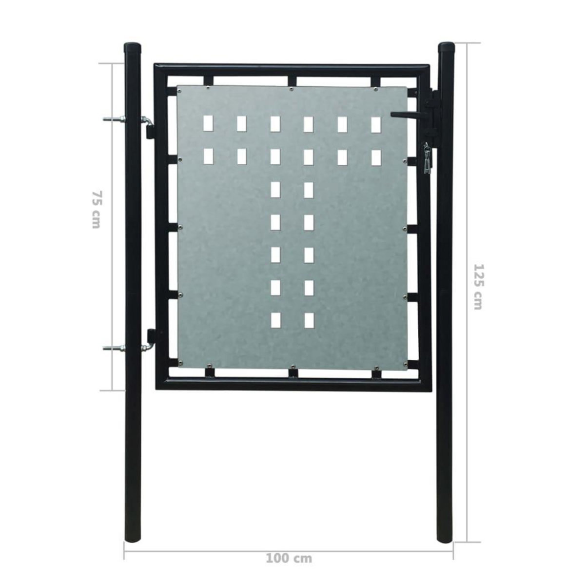 VIDAXL Portail simple de cloture Noir 100x125 cm