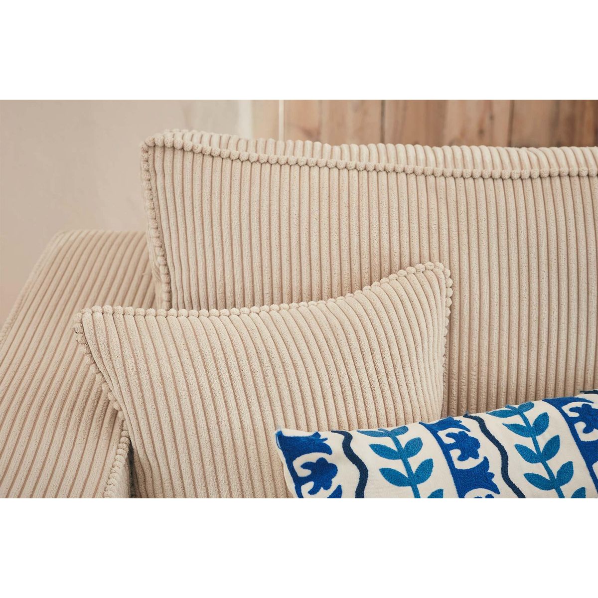 BEST MOBILIER Topaze - canapé panoramique en u - 7 places - convertible avec coffre - en velours côtelé