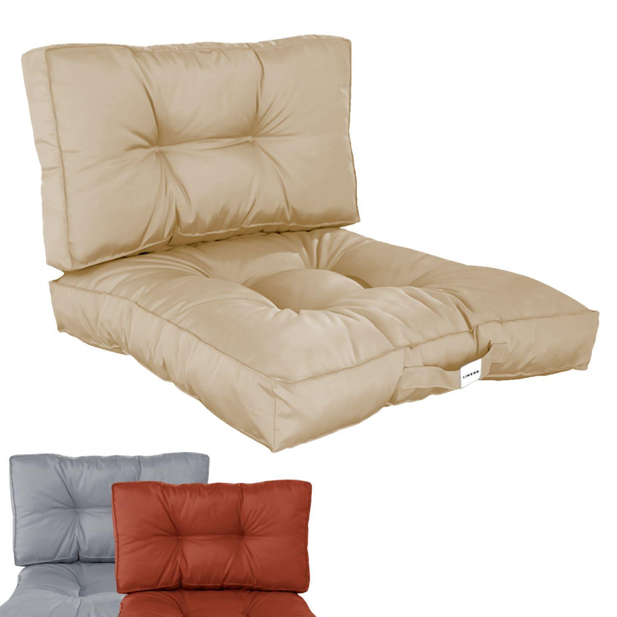 Voir la diapositive 1 : LINXOR Kit de coussins pour salon de jardin capitonnés - 50 x 50 cm