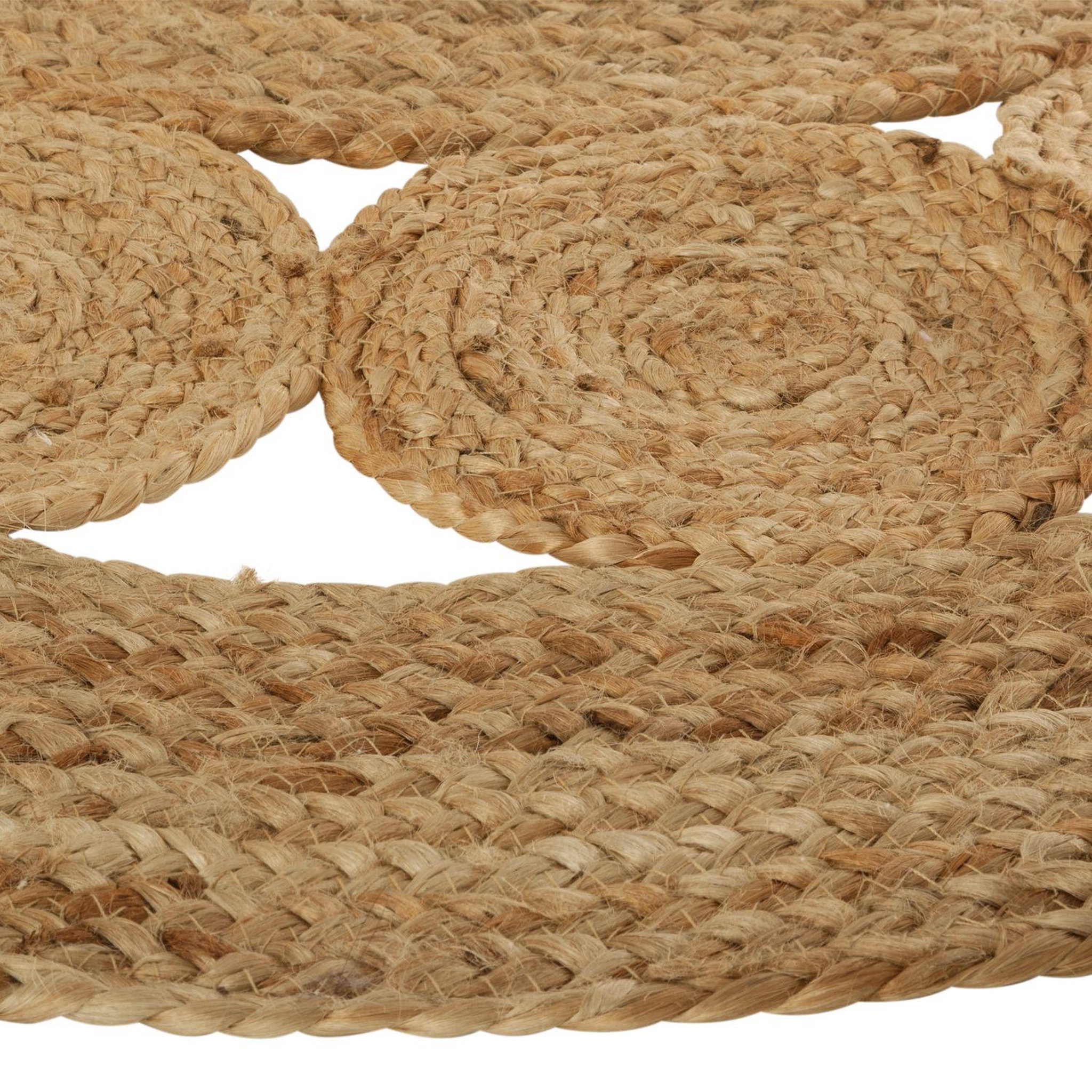 Voir la diapositive 5 : ATMOSPHERA Tapis ajouré en jute esra grand modèle diam. 120cm - beige