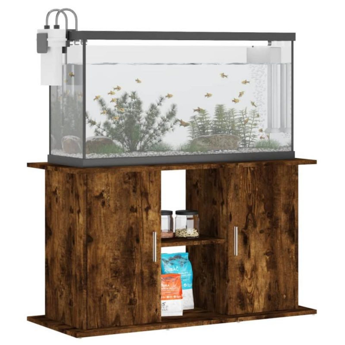 VIDAXL Support pour aquarium chêne fumé 101x41x58 cm bois d ingénierie