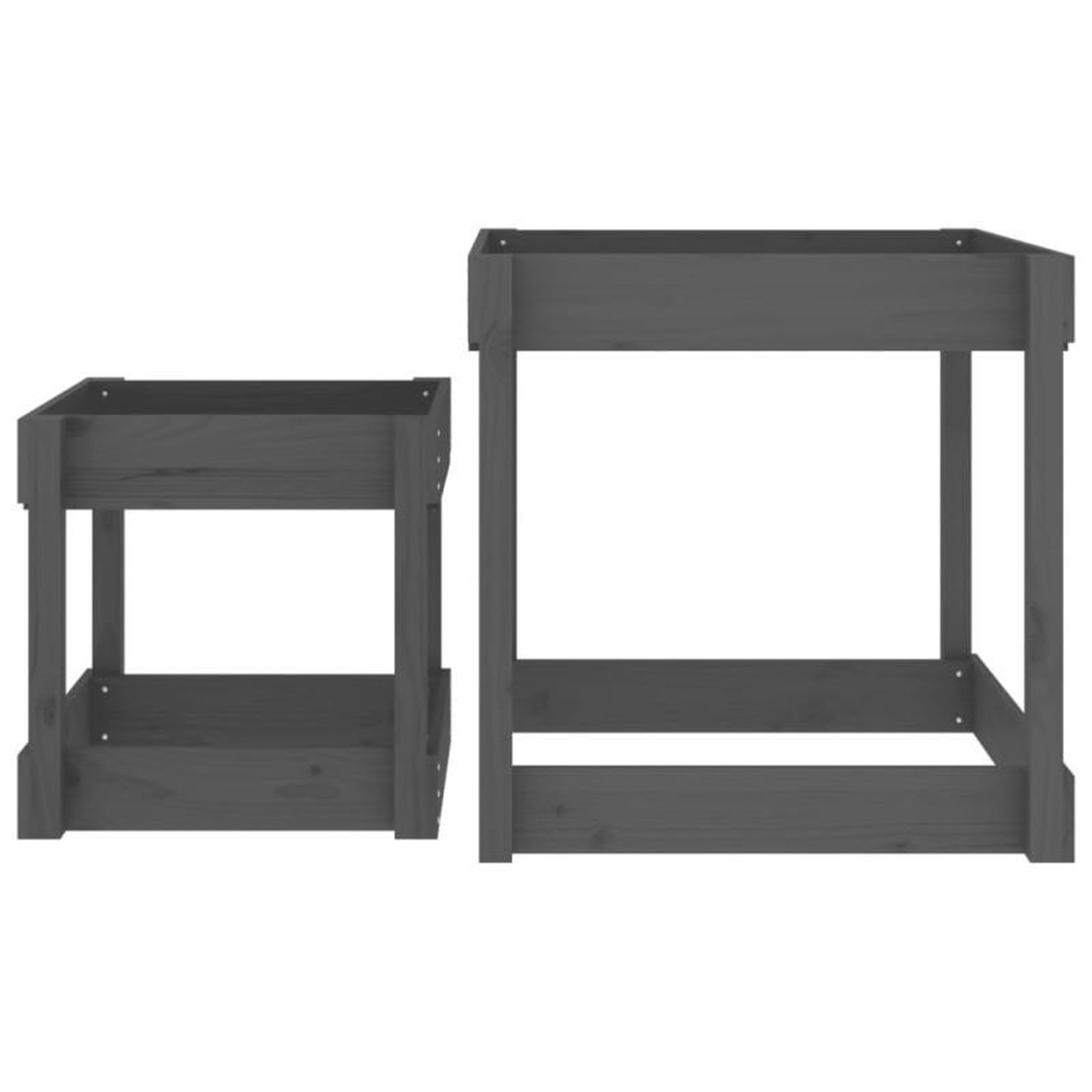 Voir la diapositive 4 : VIDAXL Tables à sable 2 pcs gris bois de pin massif