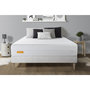 Voir la diapositive 6 : SEPTNUITS Matelas + sommier kit blanc Memo Bio Mousse à mémoire de forme Maxi épaisseur Déhoussable
