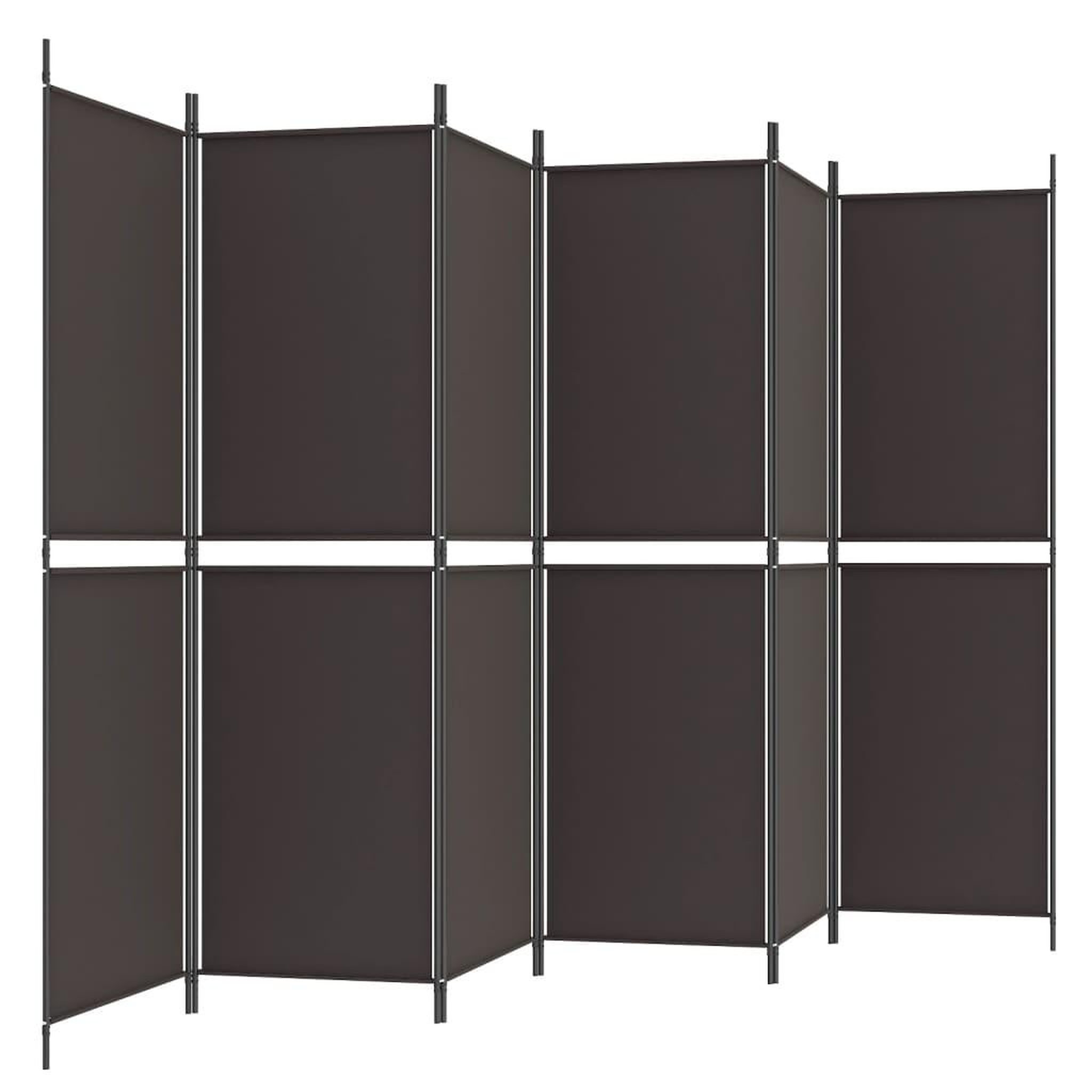 Voir la diapositive 5 : VIDAXL Cloison de separation 6 panneaux marron 300x180 cm tissu