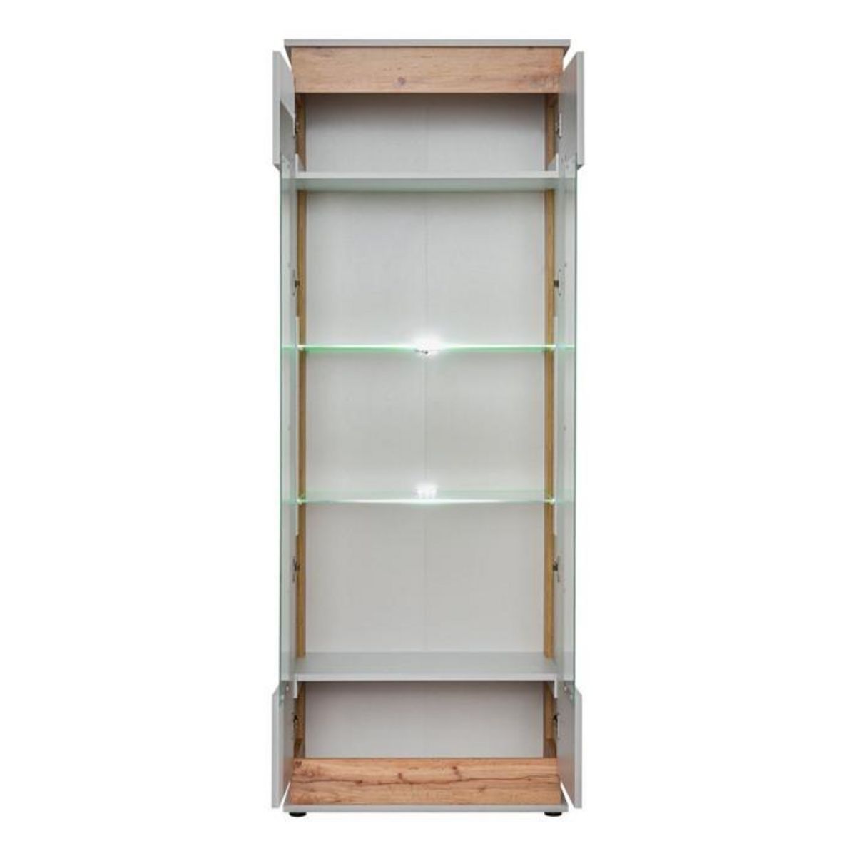 Paris Prix Vitrine à Led 4 Niveaux  Berlin  191cm Gris & Naturel