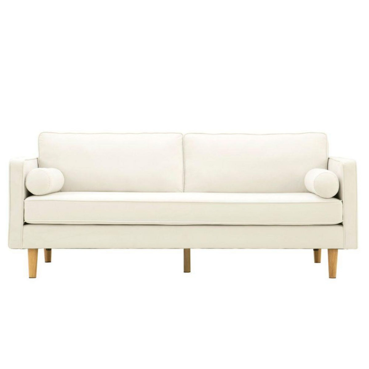 CONCEPT USINE Canapé 3 places design en velours beige STAN