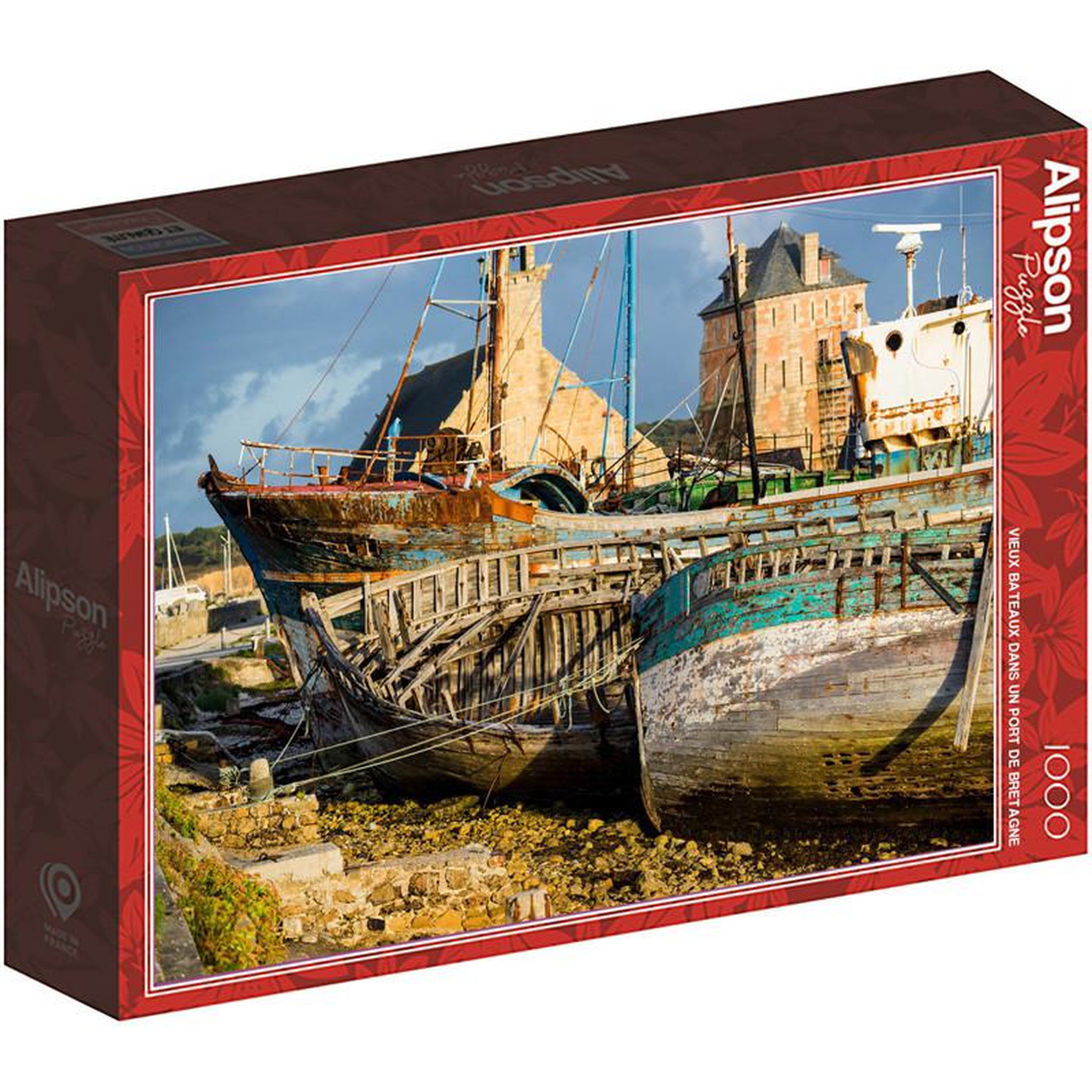 ALIZE Puzzle 1000 pièces Bateaux au port de Bretagne – Paysage marin – Adulte – Alizé