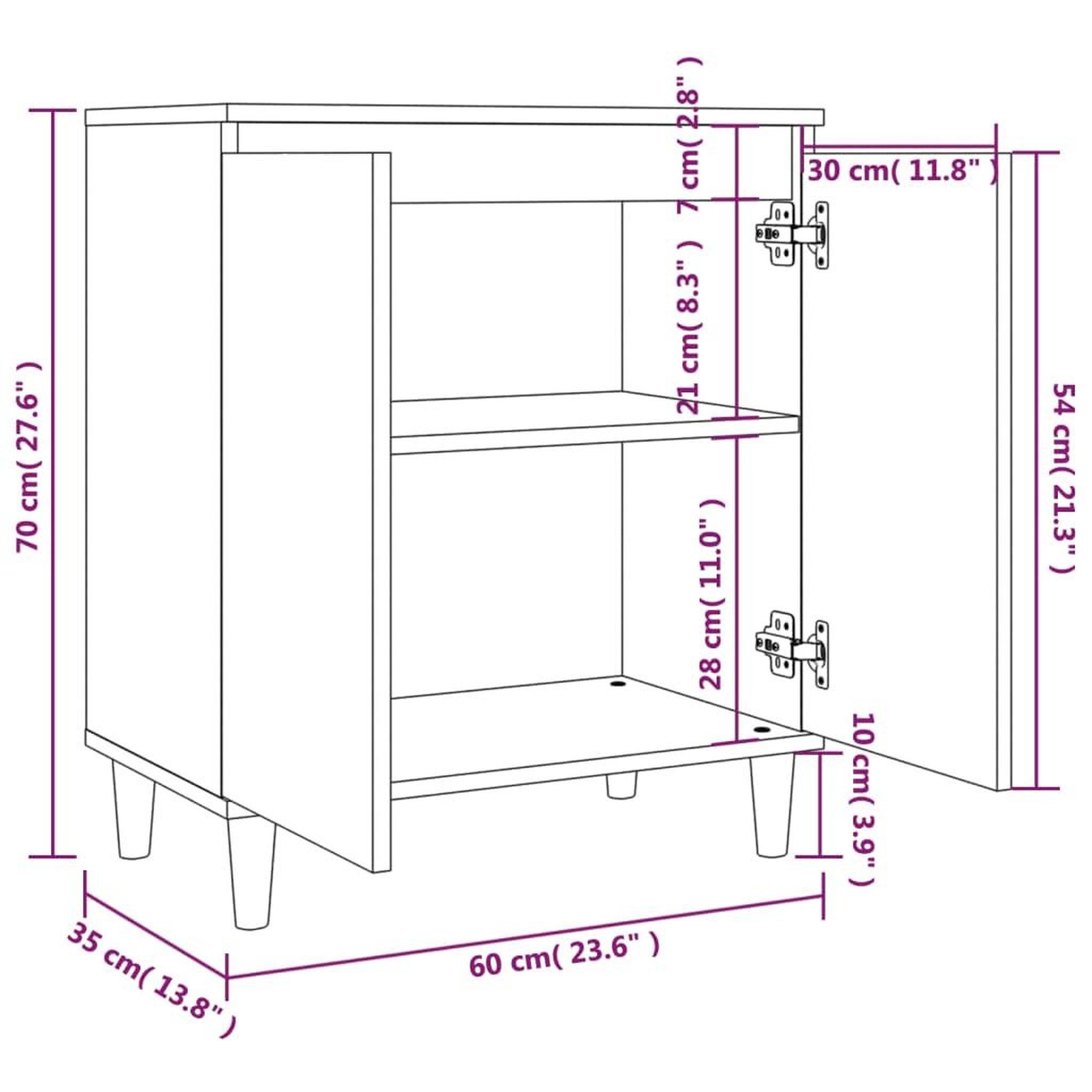 Voir la diapositive 6 : VIDAXL Buffet Sonoma gris 60x35x70 cm Bois d'ingenierie