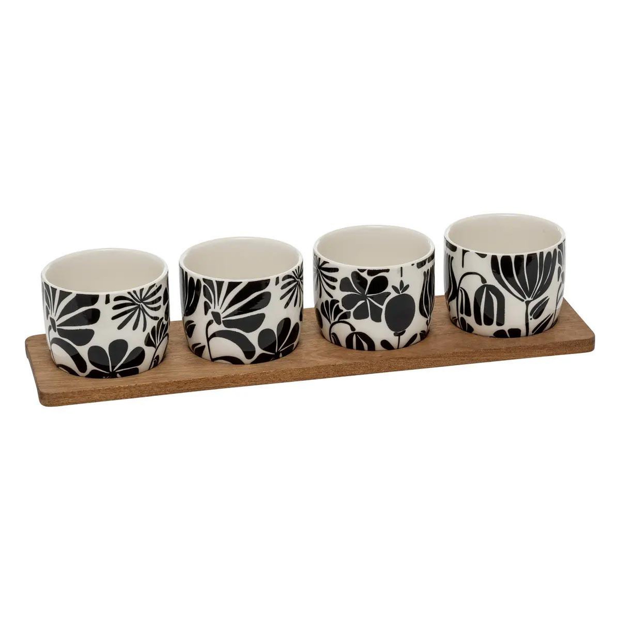 SECRET DE GOURMET Service apéritif 5 pièces  twisted lime  41cm noir & banc
