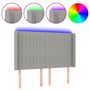 Voir la diapositive 2 : VIDAXL Tete de lit a LED Gris clair 147x16x118/128 cm Tissu