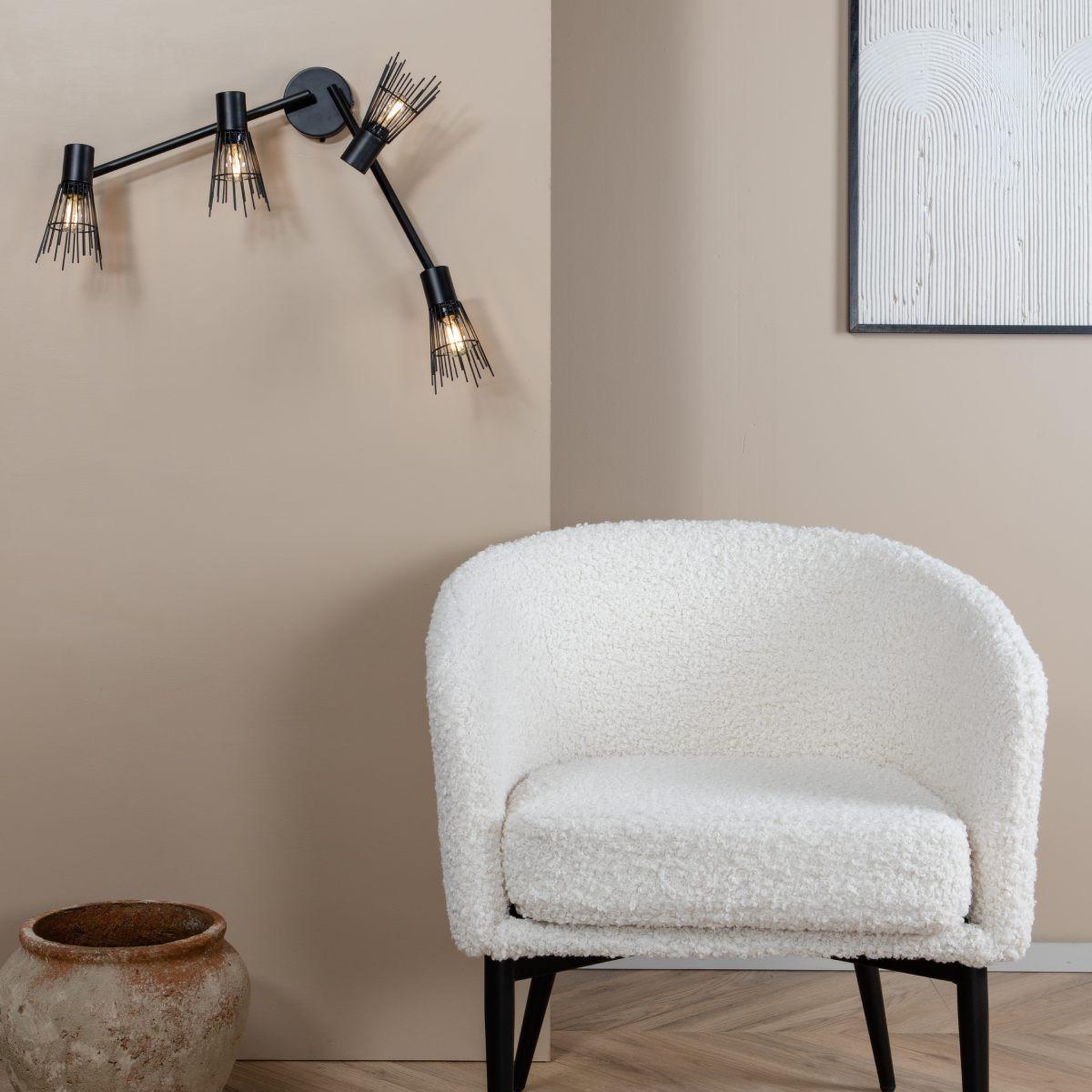 Voir la diapositive 6 : Paris Prix Applique murale 4 spots  pico  70cm noir