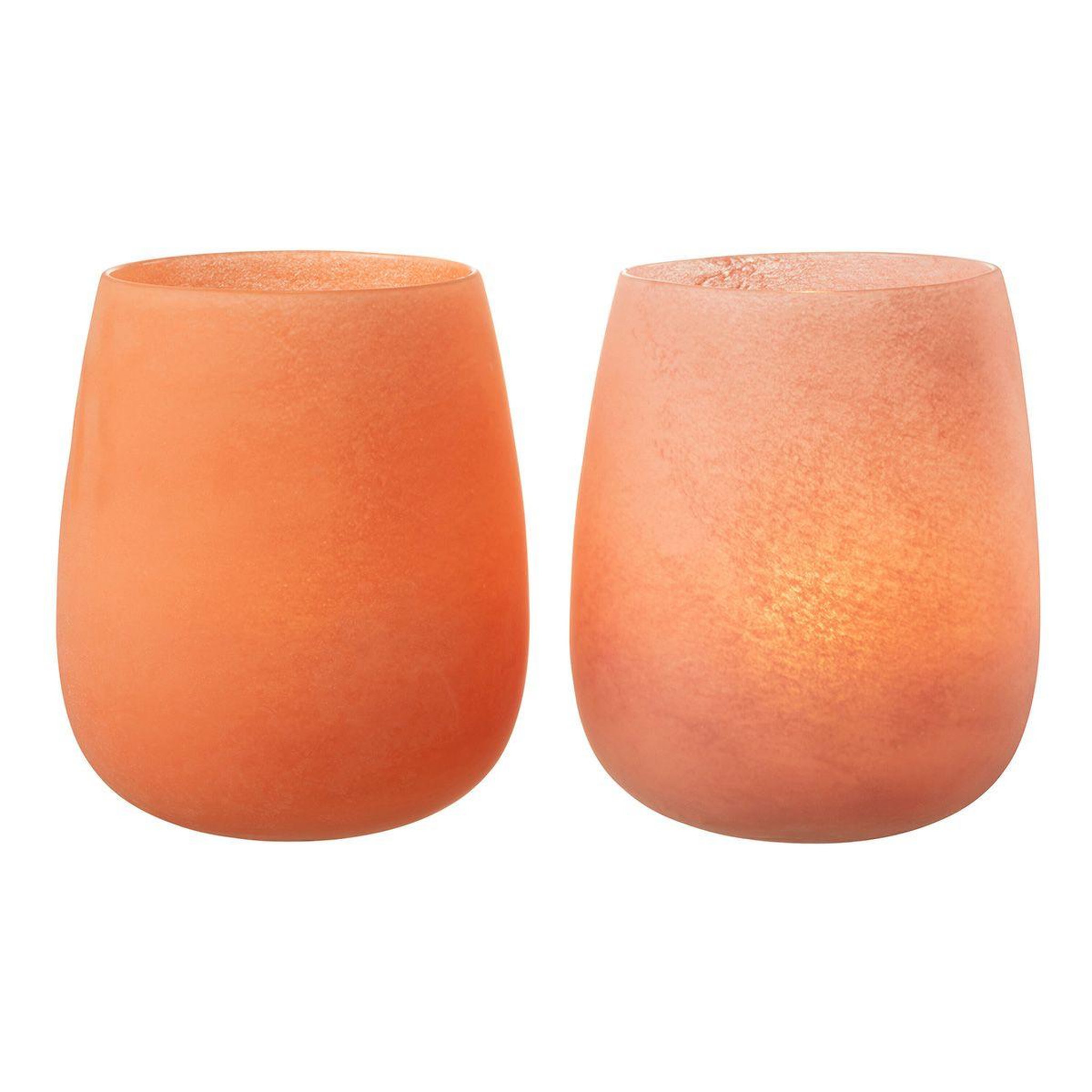 Voir la diapositive 5 : J-LINE Vase déco en verre  givré  27cm rose