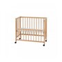 Voir la diapositive 2 : TISSI Lit bébé à barreaux cododo en hêtre massif naturel 40x90 cm