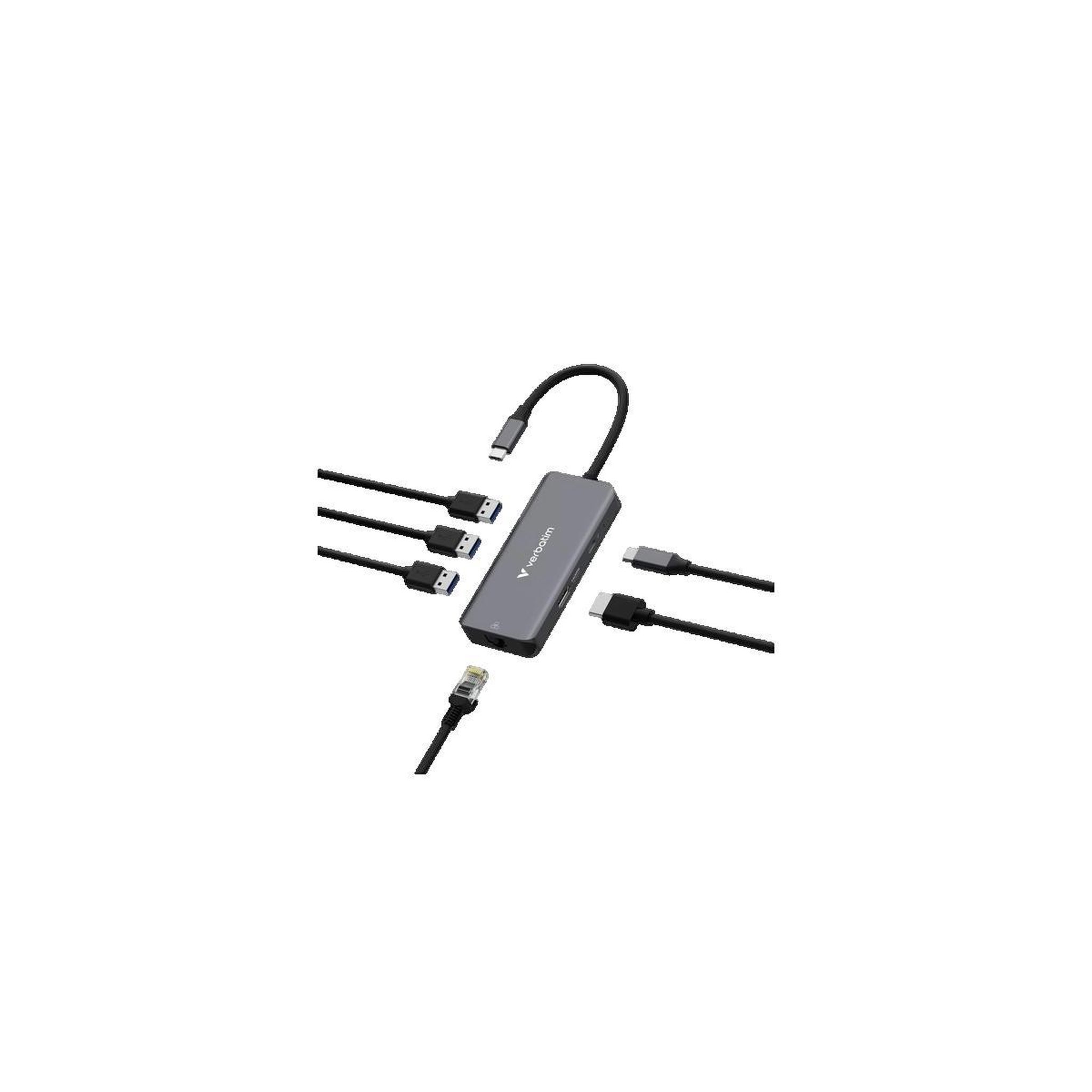 Voir la diapositive 2 : Verbatim Hub USB-C Verbatim Essentials avec 6 ports et Ethernet