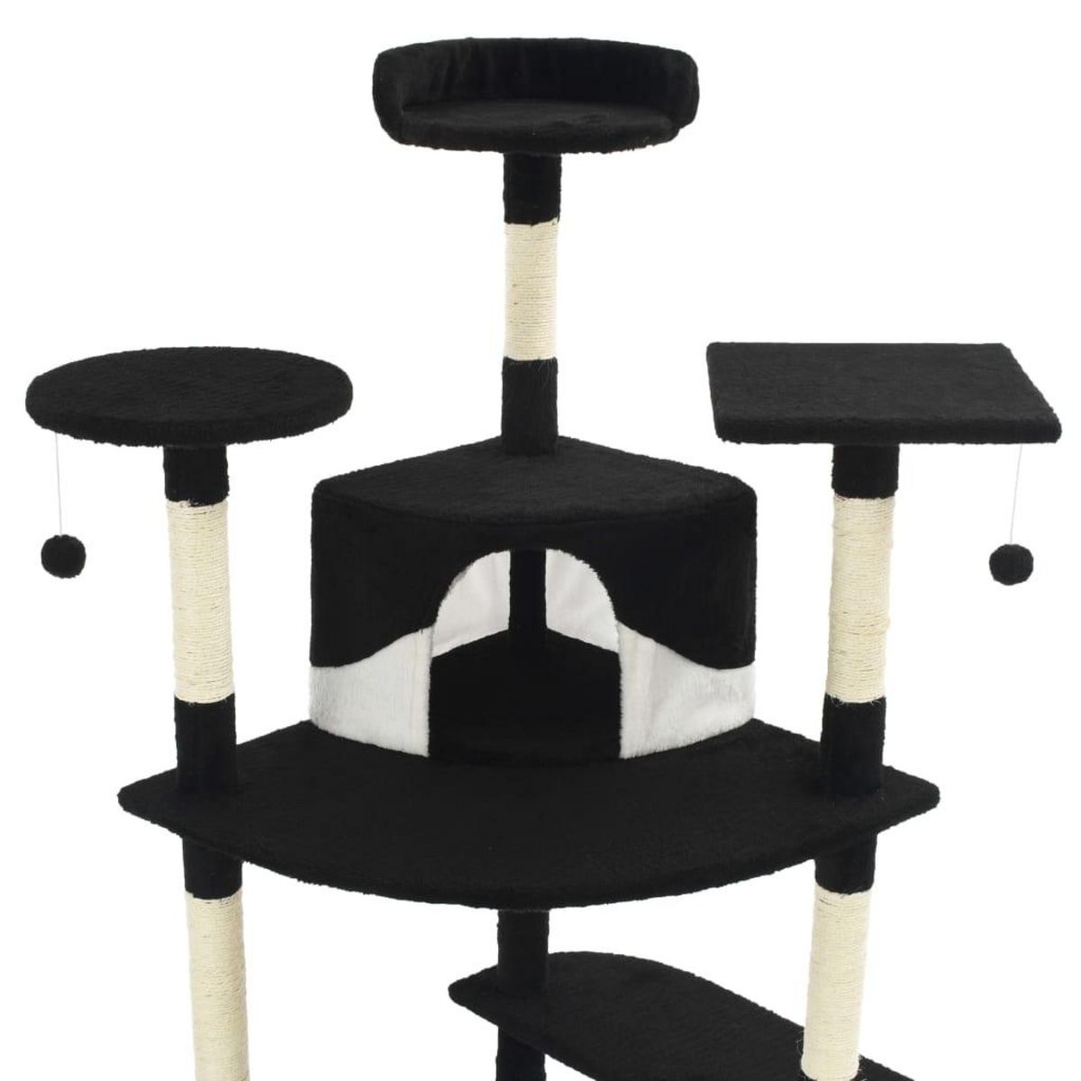 VIDAXL Arbre a chat avec griffoirs en sisal 203 cm noir et blanc