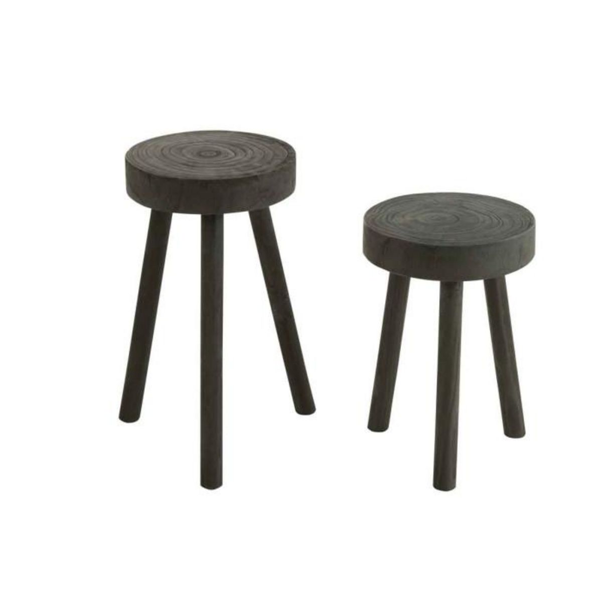 Paris Prix Lot de 2 Tabourets en Bois  Jenny  56cm Noir