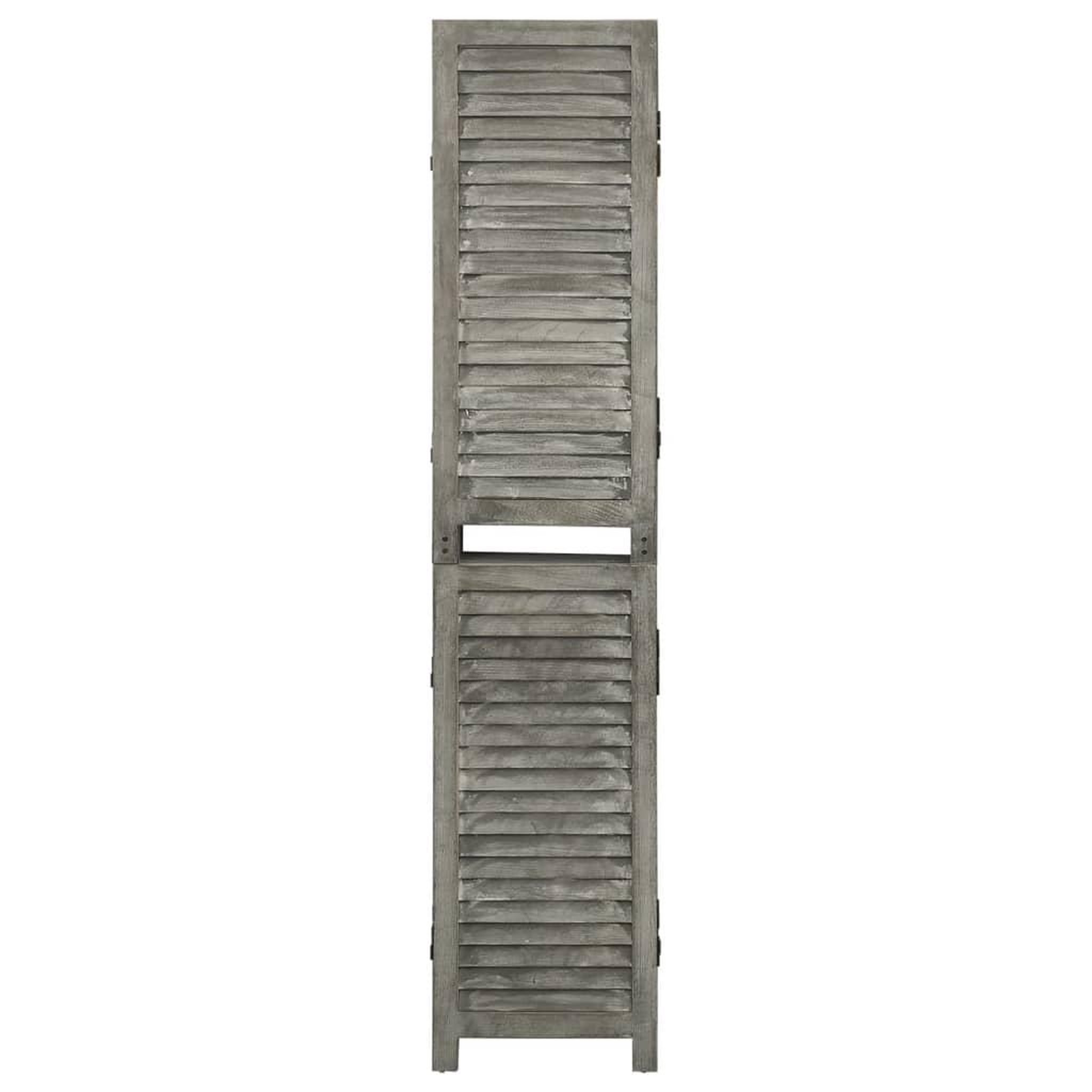 Voir la diapositive 2 : VIDAXL Cloison de separation 5 panneaux Gris 179x166 cm Bois solide