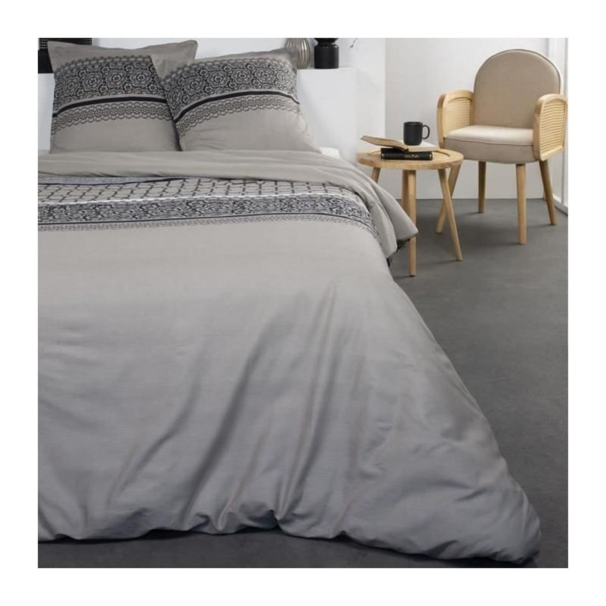 Today TODAY Rosalie - Parure de lit - Coton - 2 personnes - 240 x 260 cm - Imprime Rose