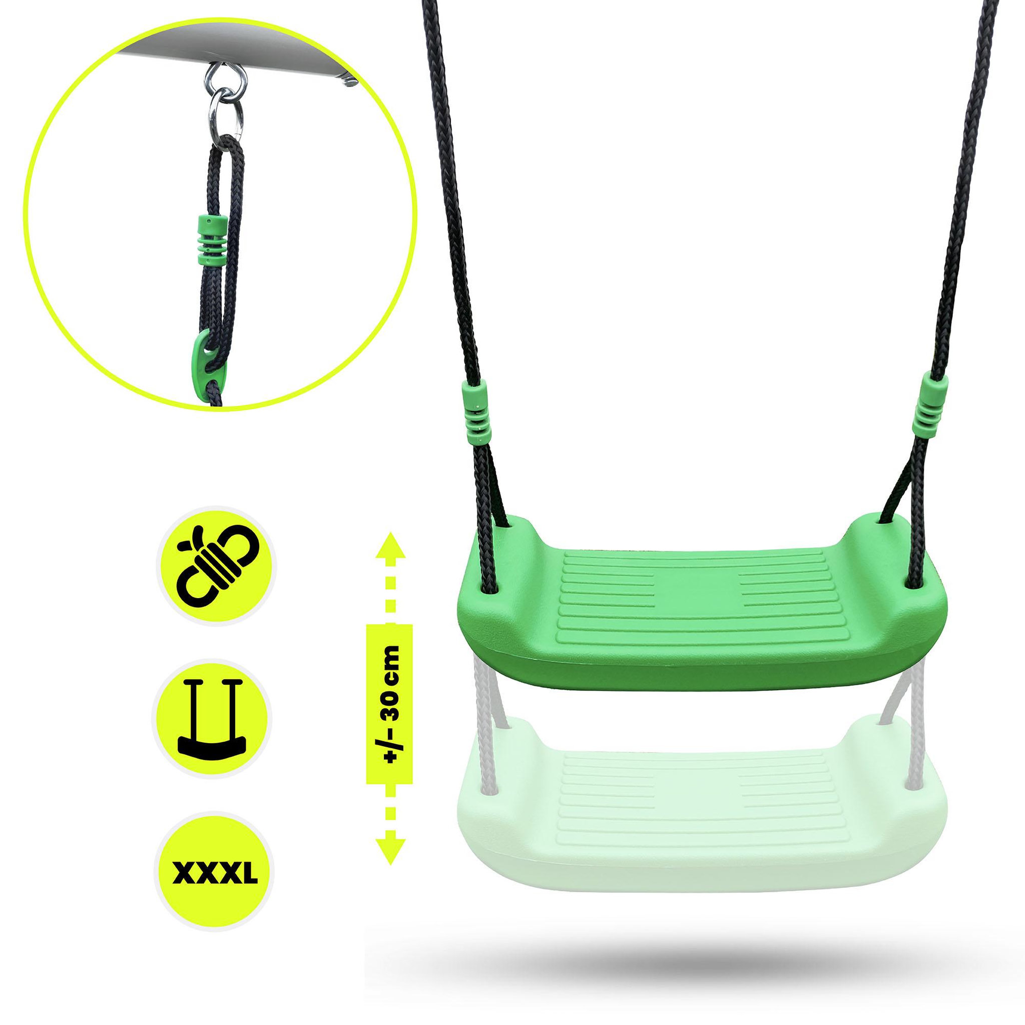Voir la diapositive 6 : HYPERMOTION Aire de jeux de jardin XXXL avec balançoires, toboggan et accessoires sportifs