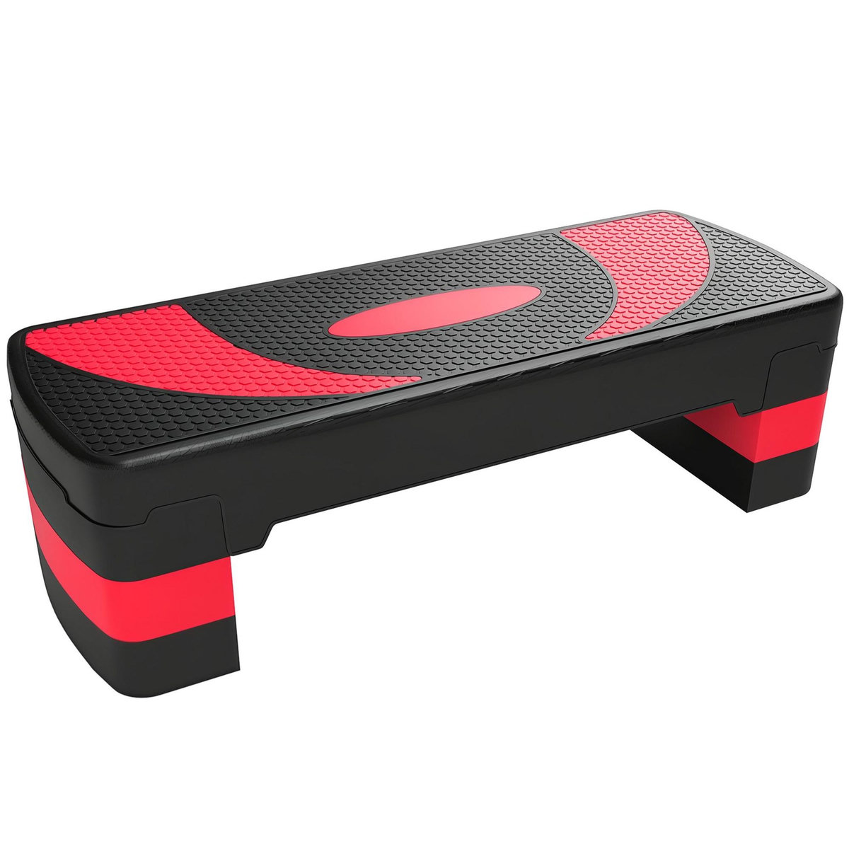 HOMCOM Stepper Fitness Aérobic hauteur réglable surface antidérapante 80 x 31 x 20 cm noir rouge