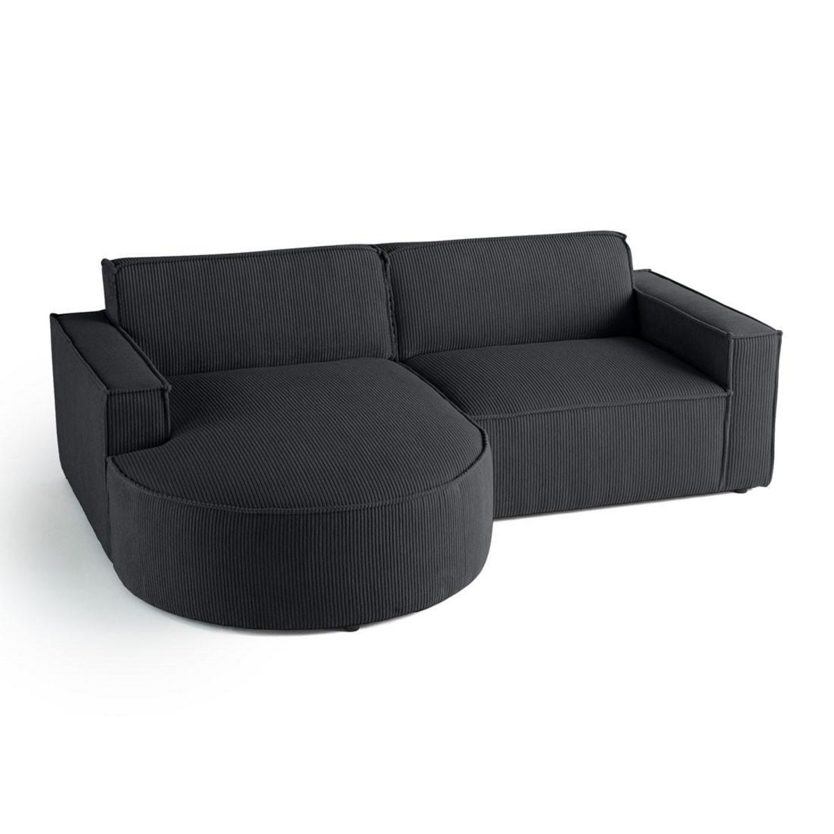LISA DESIGN Spiaggia - canapé d'angle gauche - 4 places - en velours côtelé