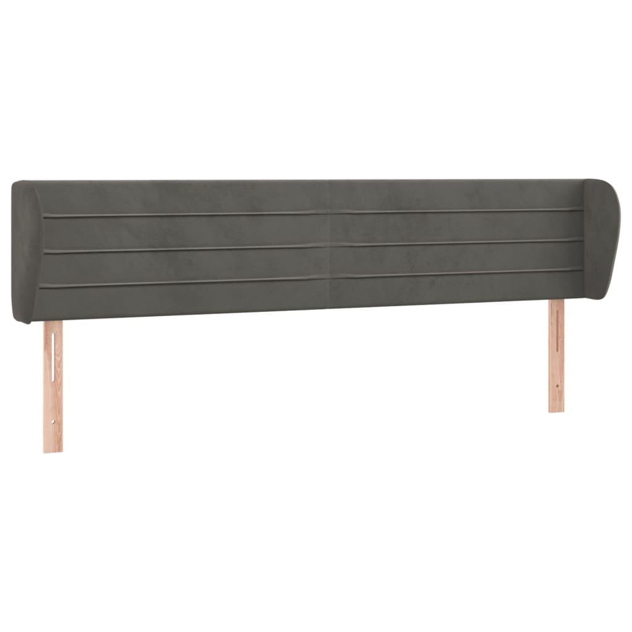 Voir la diapositive 2 : VIDAXL Tete de lit avec oreilles Gris fonce 203x23x78/88 cm Velours
