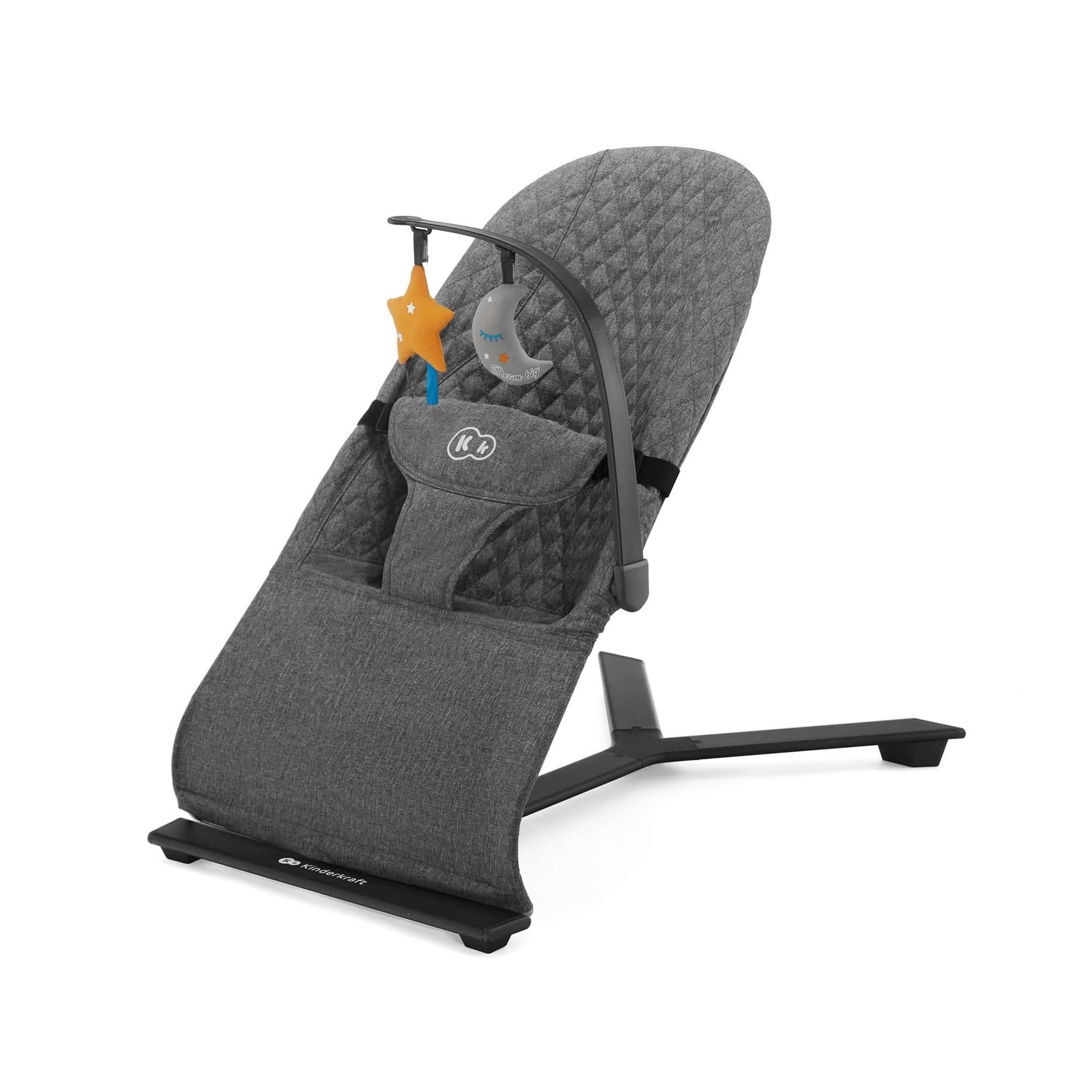 KINDERKRAFT Balancelle électrique bébé 2 en 1 avec fonction transat. Coloris disponibles : Gris, Beige