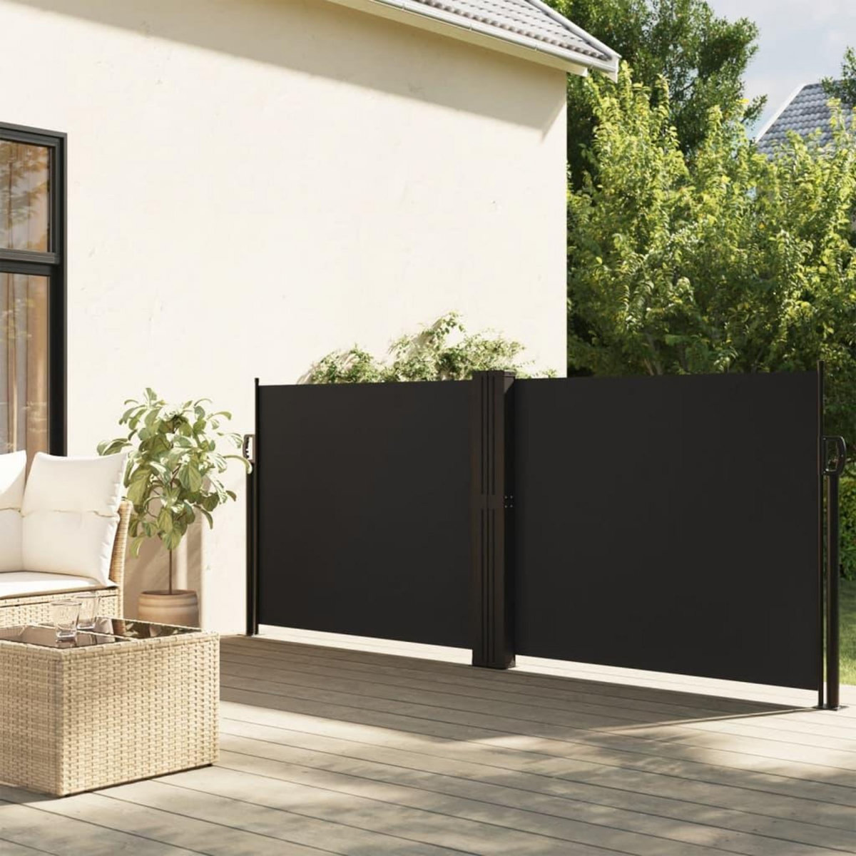 VIDAXL Auvent lateral retractable noir 120x1200 cm