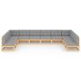Voir la diapositive 3 : VIDAXL Salon de jardin 10 pcs avec coussins Bois de pin massif