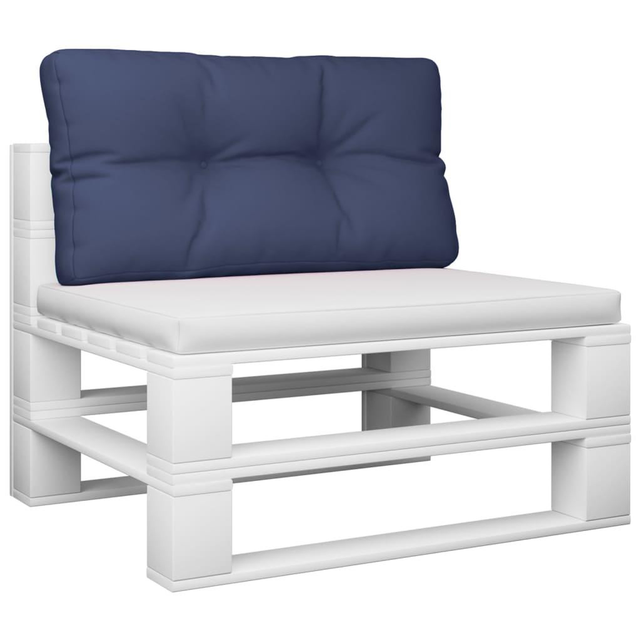 Voir la diapositive 3 : VIDAXL Coussin de palette bleu marine 120x40x12 cm tissu