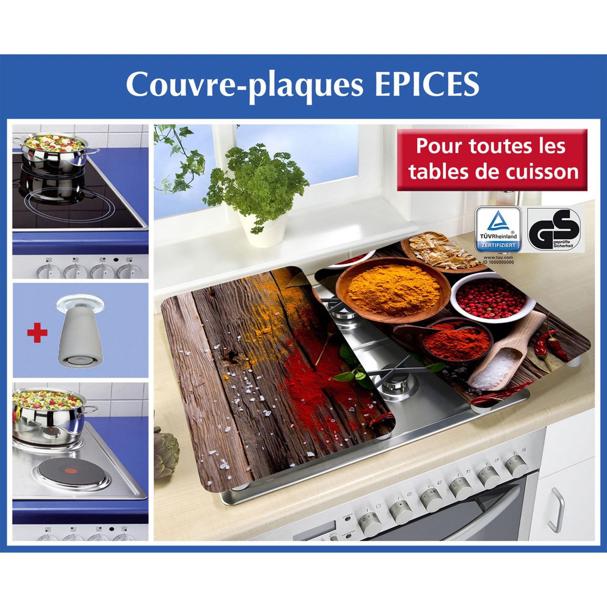 Wenko 2 Couvre-Plaques universel - Epices