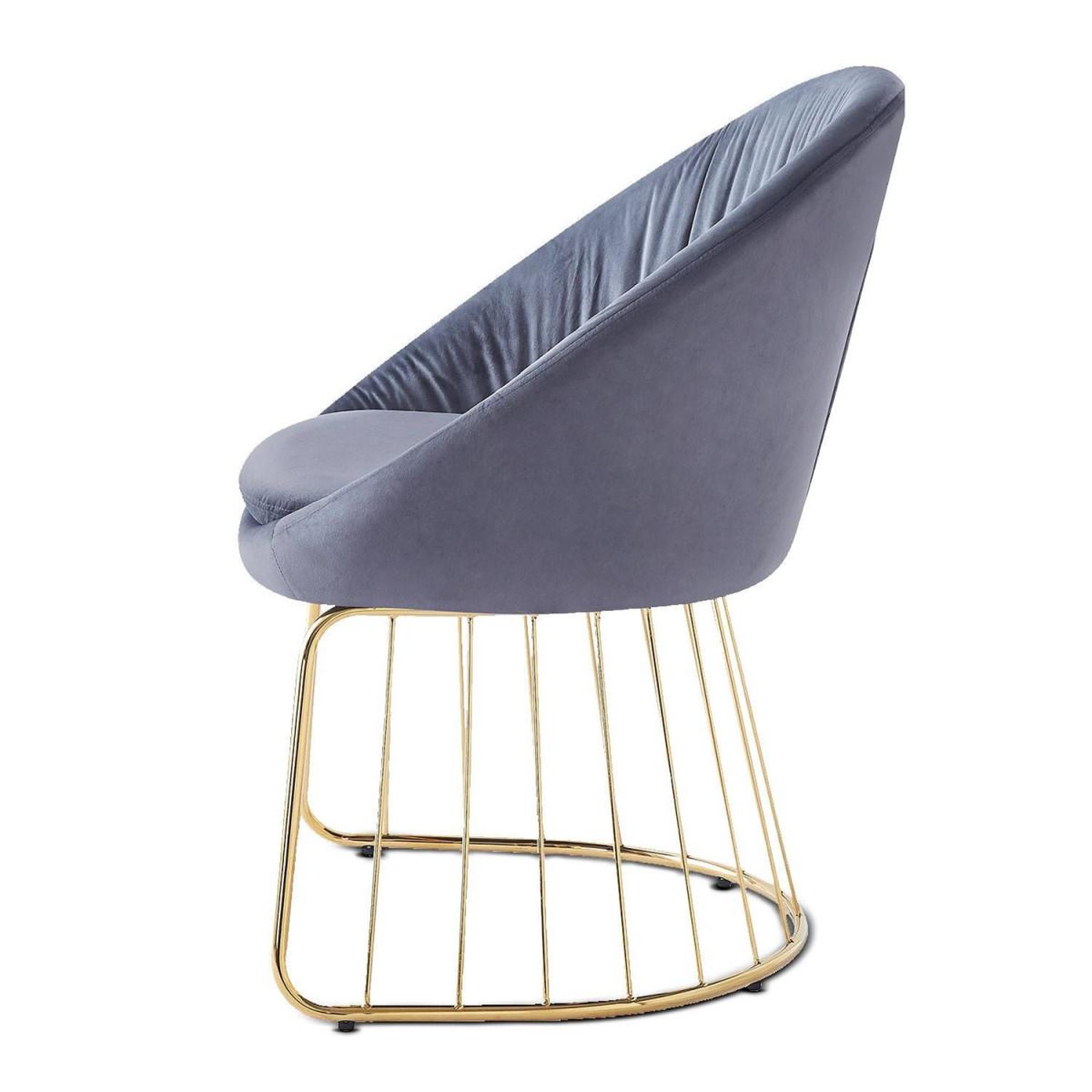 Voir la diapositive 4 : Paris Prix Chaise design en velours  mayra  84cm gris