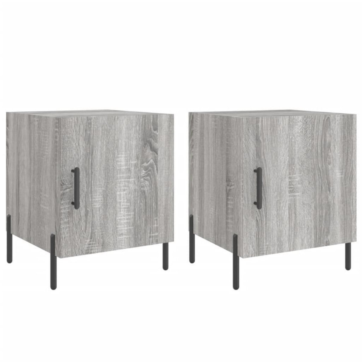 VIDAXL Tables de chevet 2 pcs sonoma gris 40x40x50cm bois d'ingenierie