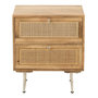 Voir la diapositive 2 : Paris Prix Table de Chevet en Bois  Weaving  55cm Naturel