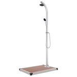 VIDAXL Douche de jardin avec base marron 220 cm Aluminium