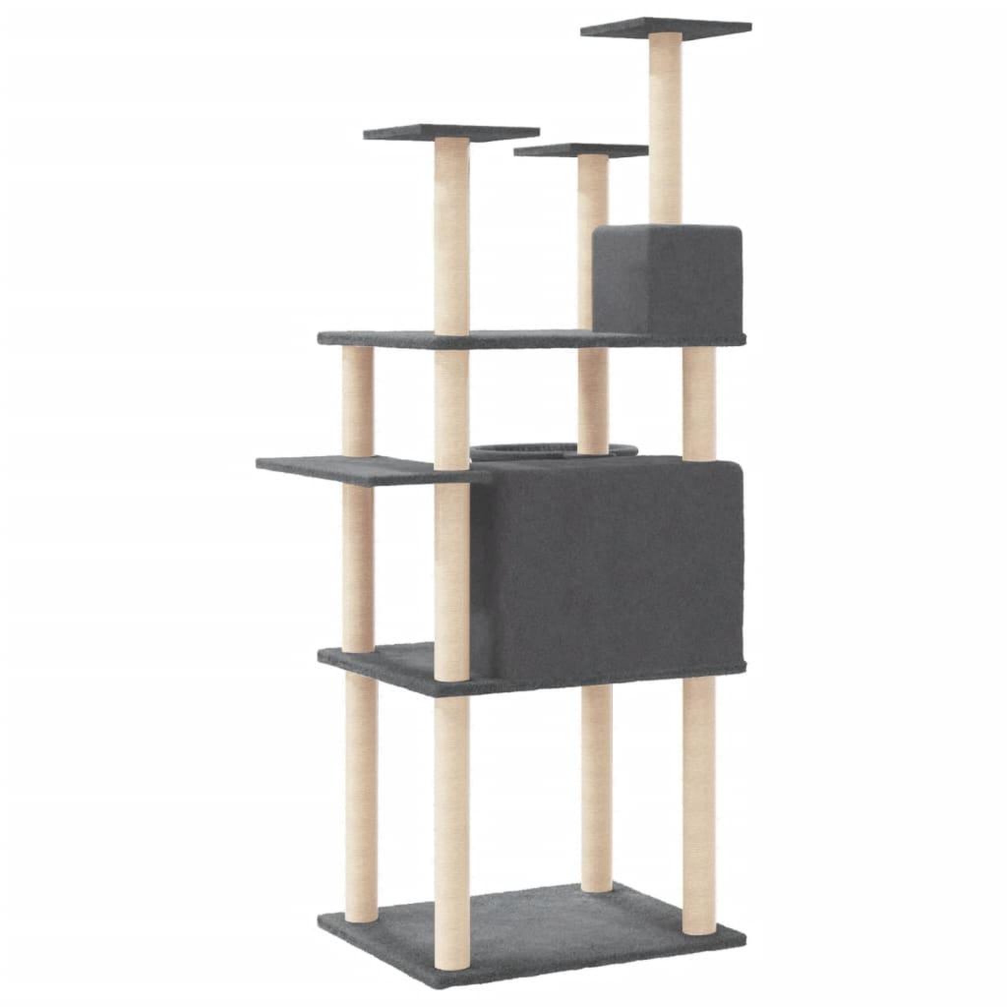 Voir la diapositive 5 : VIDAXL Arbre a chat avec griffoirs en sisal Gris fonce 166 cm