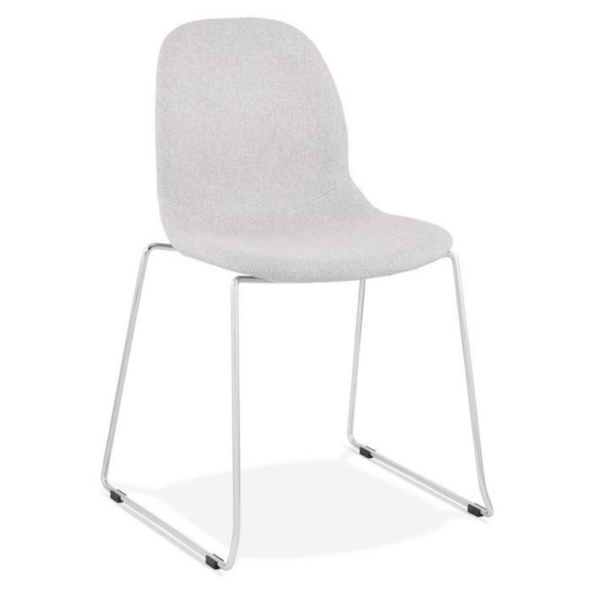 Paris Prix Chaise Design en Tissu  Sluna  85cm Gris & Chromé