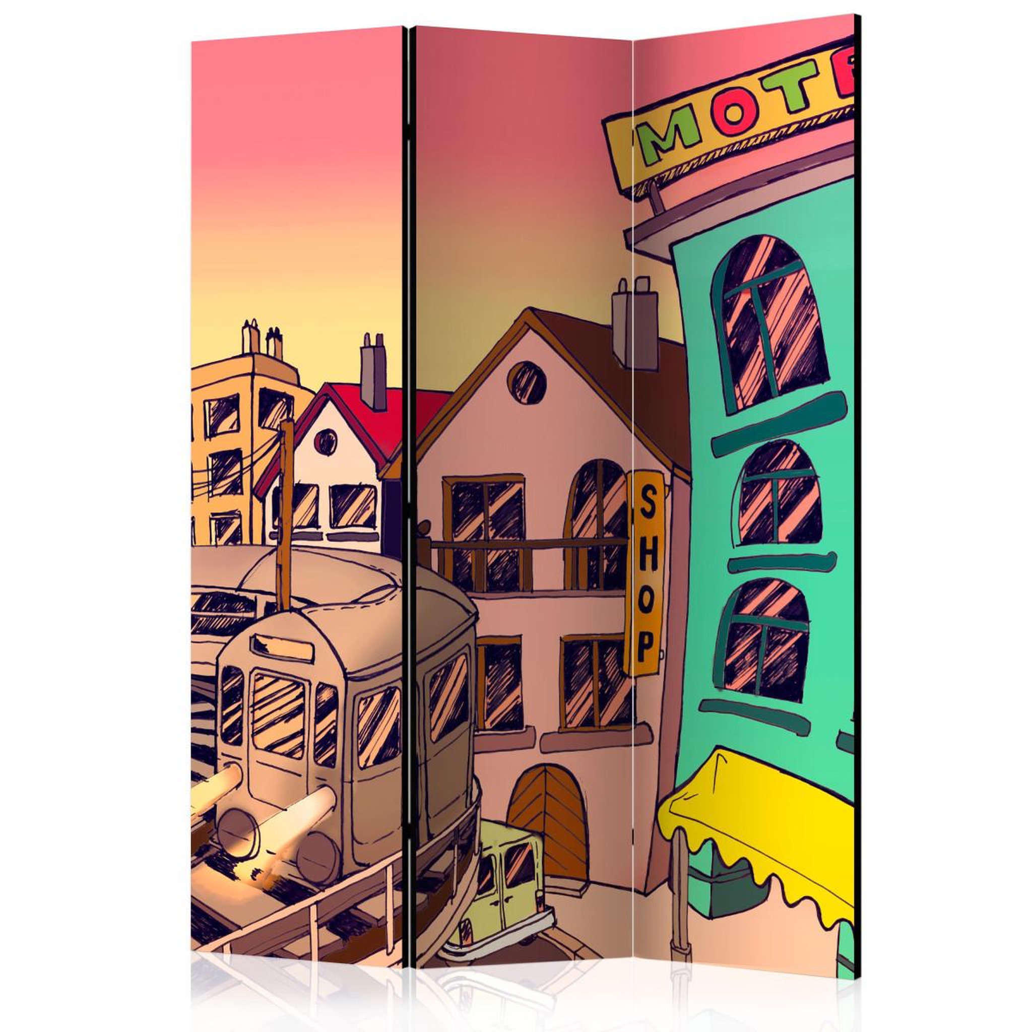 Paris Prix Paravent 3 volets  morning in a city  135x172cm