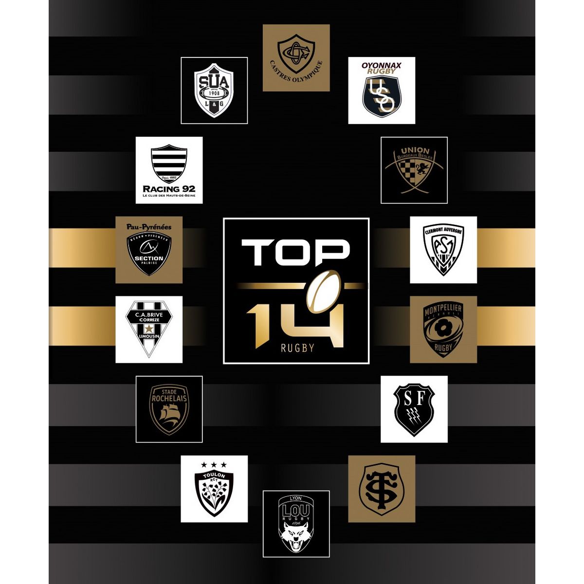 Agenda scolaire journalier garçon 12x17 cm Premium Top 14 - Noir 2018-2019 