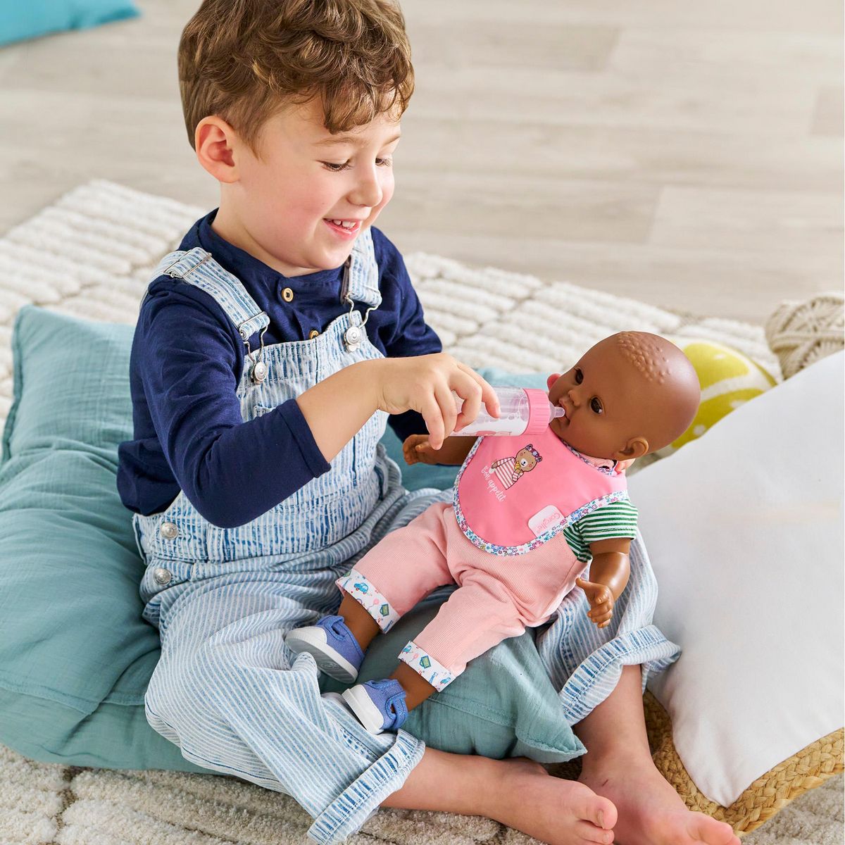 Corolle Bavoir Rose et Biberon Magique pour grand poupon 36/42 cm