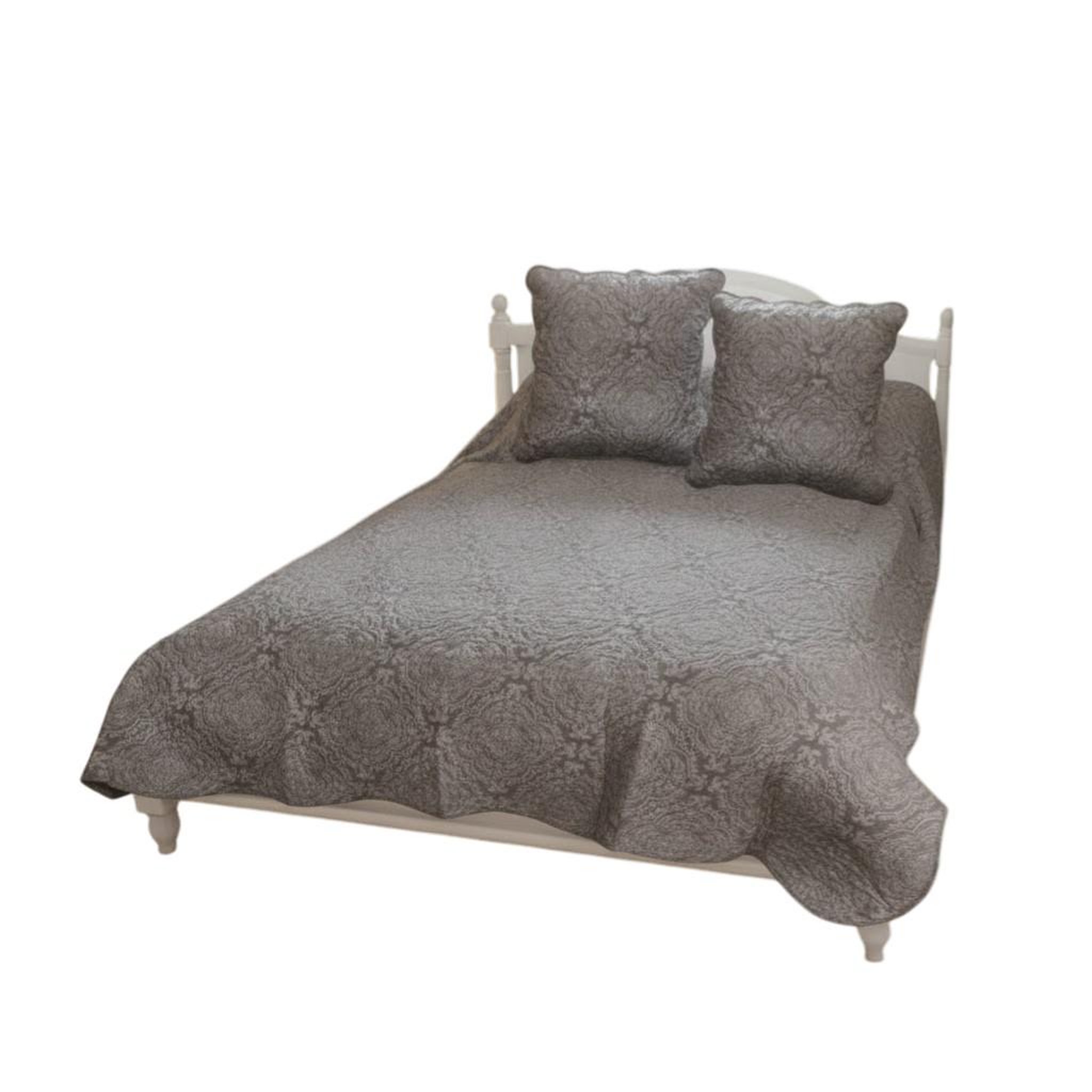 Eden Couvre lit + taies arabesque design et moderne. Coloris disponibles : Gris